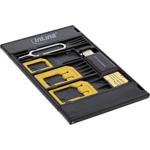 InLine 35091 SIM-BOX, Simkartenadapter und Zubehörbox mit OTG Kartenleser schwarz - 2