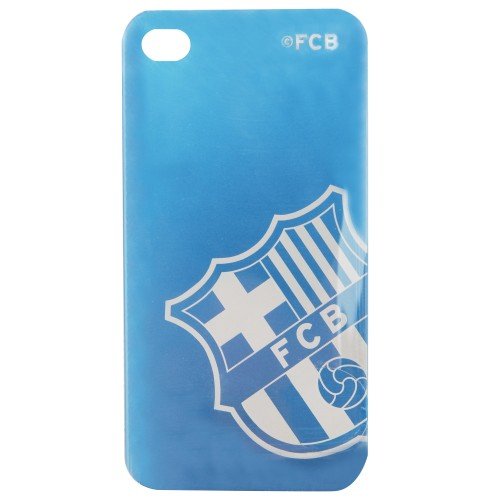 FC Barcelona - Carcasa de Movil Iphone 4   4s Oficial FC Barcelona con parte trasera dura de metal F  tbol  Iphone 4 4S Azul 