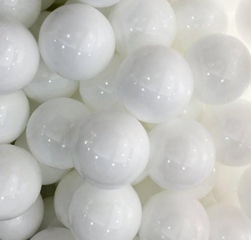 Justfund 100pcs 5.5cm White Soft Plastic Ocean Balls BPA Free Crush Proof Plastic Ball Baby Kid Toys Swim Pit Toys Ball for Ball Pit Baby Kids Tent