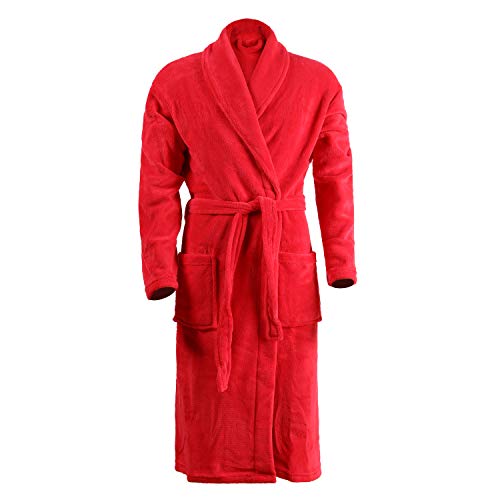 Mack - Albornoz Unisex para Hombre y Mujer 100% poliéster Rojo XL