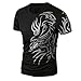 Produktbild Herren Bluse,feiXIANG Herren Sommer Mode Drucken Kurzarm T-shirt (XL, Schwarz)