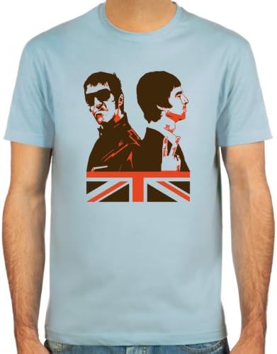 Pixda T-shirt Liam &amp; Noel Gallagher ::: Colour: skyblue, sand or white ::: Sizes: S-XXL (Britpop)