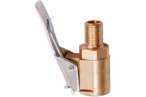 Woetwoat Connettore Valvola Pneumatica,6mm/8mm Air Chuck Pneumatico per Auto Adattatore a sgancio rapido in Ottone Clip-on, per Gonfiatori Pompa d'Aria Compressore Macchina (Thread 8mm)