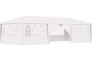 Festnight Carpa Profesional para Fiestas con Paredes Carpa de Jardín Patio Blanco 90 g/m² 4x9 m