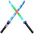 Pack Of 2 Flashing Ninja Swords Light Saber Led Sword Toys Multicolour
