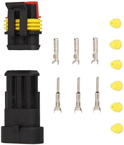 LOVELIFEAST 10 Kits 3 Pin Way Waterproof Wire Connector Plug Set Car Sealed Auto Plastic Electrical Truck