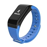Babysbreath17 F1 Blutdruck Inteligent Band OLED-Bildschirm Digitale Pulsoximeter Herzfrequenz Armband Fitness Tracker Blue Bracelet Size:50mm*24mm*11.6mm, Wristband Size: 235mm*24mm*11.6mm