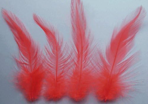 Flynscotsman Tackle HOT ORANGE ROOSTER/COCK HACKLES 50 FEATHERS FLY TYING MATERIALS LOOSE NO CAPE FISHING
