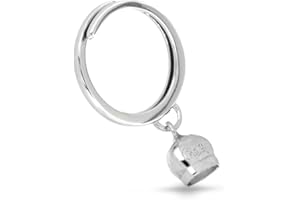 Donipreziosi Anello regolabile con Campanella Capri in Argento Bianco 925% Made in Italy - Anello con Pendente campana