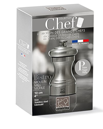 Peugeot 33033 Bistro Chef Pfeffermühle, Edelstahl, silber, 5 x 5 x 10 cm - 2