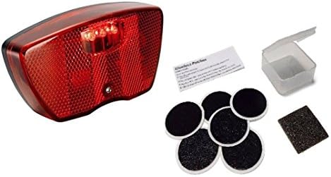 Alpha Plus XH48 Carrier / Luggage Rack Fitting LED Rear Bike / Cycle Light With Raleigh Glueless Puncture Patch Kit