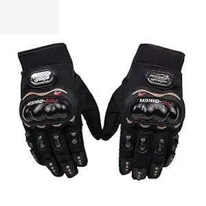 Bestonova Gloves Shockproof Foam Padded Outdoor Riding Full Finger Glove For Men Riding Gloves (Black,medium) Pack of 1 pair