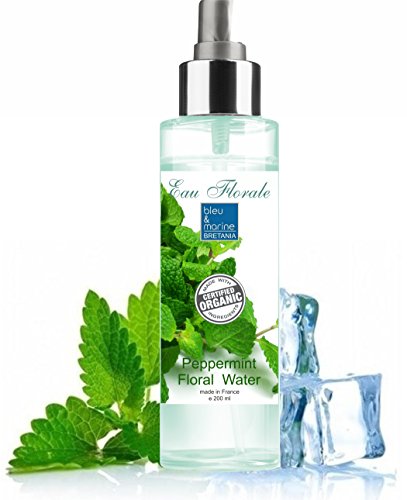 Eau Florale Organique de Menthe Poivrée (200ml) - Hydrolat BIO Lotion Tonique Pores Dilatés et Peaux Grasses