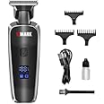 WMARK Men Ng-204 Digital Display Pro Li Outliner Cordless T Blade Hair Clipper Professional 0.1 Gapped Outlining For Barbers 0.1Mm Balding Shape Up 7000 Rpm Powerful Rotary Motor Runtime 90 Min,Black