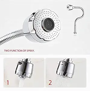 Hiki Ziki 360 Degree Swivel Spout Pull Down Flexible Spray Kitchen Taps Single-Tube Vanity Vessel Cold Water Faucet Chrome Finish Stainless Steel Bathroom Sink Wall Mount (Pack of -1)