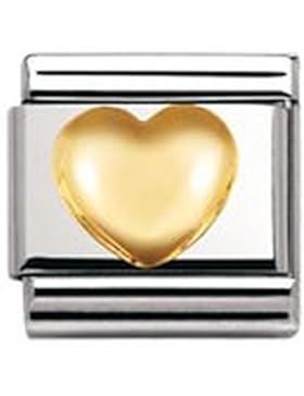 Nomination Composable Classic LOVE Edelstahl und 18K-Gold (Gewolbtes Herz) 030116