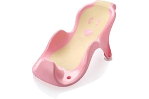 Sobebear Baby Bath Seat - 56CM Anti-Slip Baby Bath Support Seat with Soft Touch Plastic, Lightweight Bath Rack for Newborns and Toddlers 0–2 Years (Pink)