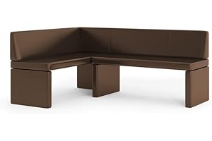 ‎GREKPOL GREKPOL Eckbank Olga Küchenbank Sitzecke Kunstleder pflegeleicht (Braun Links, 128x168cm)