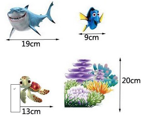 DecoBay Finding Nemo Fisch Wand Sticker Mehrweg Wiederverwertbar Kinder Aufkleber Badezimmer Wandtattoo Kinderzimmer Wandsticker - 4