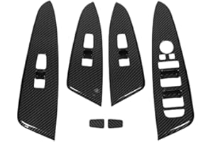 ‎DIOCHE Dioche Fensterglas Hebeknopf, 6 teilige Türfenster Bedienfeldabdeckung, Kohlefaser, Glas, Hebeknopf, Dekorationsaufkleber für KIA Sportage HEV NQ5