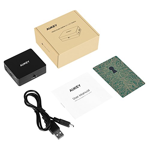 AUKEY HDMI Audio Splitter 4K und 3D HDMI zu HDMI + Toslink / SPDIF + 3, 5mm Stereo Analog HDMI Audio Extractor für Apple TV , Blu-ray Player , Xbox One und mehre Geräte - 6