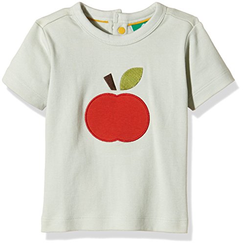 Little Green Radicals Unisex Baby An Apple A day Applique T-Shirt, Light Green, 18-24 Months