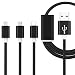 Produktbild I-Sonite (Schwarz) Premium-Qualität 1 Meter Länge 3 in 1 Mehrere USB-Ladekabel High Speed Nylon Geflochtene mit Typ C / 8 Pin Beleuchtung / Type C-Anschluss für Huawei Nova 2s