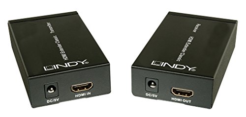 LINDY HDMI over Ethernet Extender 1080p. Ueber 120m Cat.6 Kabel oder Ethernet, Set mit Sender und Empfaenger (TX + RX)