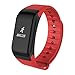 Produktbild Sports Armband zhixie 2017 New Wasserdicht Activity Tracker Herzfrequenz Monitor Fitness Health Smartwatch Armband Bluetooth Schrittzähler mit Sleep Monitor/Schritt Tracker/Kalorienzähler für Android und IOS Smartphones, Zx001, rot