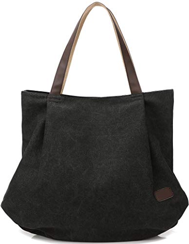 DCCN Grand Sac a Main Sac à Bandoulière en Toile pour Femmes Fille Sac à Main Loisir pour Hiking School Shopping