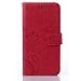 Produktbild Samsung Galaxy Grand Prime Hülle, QUENJOY® Schmetterling Series Book Type Slim Fit Soft Silikon Magnetverschluss Schutzhülle PU Leder Hülle Flip Wallet Case Kunstleder Tasche Cover mit Standfunktion und Kartenfächer für Samsung Galaxy Grand Prime SM-G530/G531 5 Zoll,Rose
