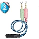 3.5mm Jack Cable Adapter Kit Mutual Convertors for PC headset Earphone with Headphone/Microphone Function Simultaneously Y Splitter Audio 1 Female to 2 Male