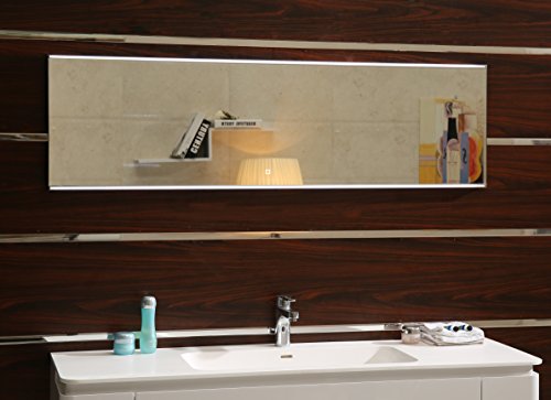 Badezimmerspiegel Badspiegel Wandspiegel LED beleuchtet GS112 mit Touch-Schalter kaltweiß IP44 (140 x 70 cm)