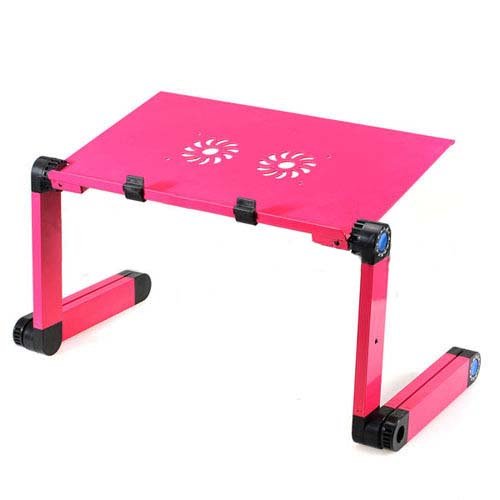 SODIAL(R) Laptop PC Computer Notebook Tisch Schreibtisch Bett Sofa Fach Faltbar (Rose rot)