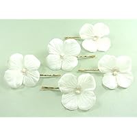 clarigo, Haarnadeln, Haarklammern, Haarklemme Hortensie ivory creme offwhite Hochzeit Kommunion Blumen Blumenmädchen