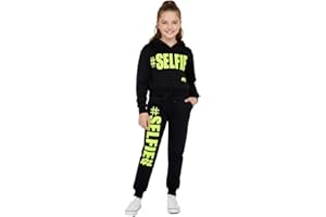A2Z 4 Kids Girls Tracksuit Hoodie Sweatshirt Top Bottoms Comfortable Gym Jogging Suit Running Workout Jogging Joggers Activewear Sportswear Outfit Set Age 2-13 Years
