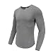 Produktbild SANFASHION Herren Langarmshirt Longsleeve Casual Unifarben Pullover Täglichen Bodybuilding Sweatshirt Basic Fitness Sport Gym T-Shirt