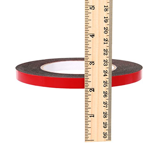 Shappy 10  m  10  mm  cinta de espuma de doble cara cinta adhesiva de montaje resistente al agua esponja de rollos de cinta  cinta de color negro con rojo dise  o de pel  cula