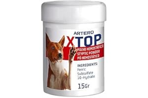 ARTERO X-Top Polvere emostatica per animali domestici (cani e gatti). Chiusura istantanea piccole emorragie prodotte dal taglio di alcuni o graffi