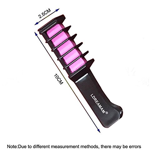 Haarkreide,Hair Chalk,Haarkreide-Set,LDream® 6 Farben – vibrierende,langlebige temporäre Schimmer Haar Farben Creme mit Kämme Haare Färben Kreide Haartönungen - 4