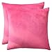 Produktbild MWPO Platz Kissenbezug Samt Bunte Dekokissen Abdeckung Soild Mikrofaser für Sofa Dekorative Schlafzimmer Auto 45x45 cm, I9,2PC18 'x 18'