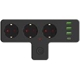Blic 3'l&uuml; Duvar Priz Termal Akım Korumalı Priz 3 x USB, 1 x Type-C 20W PD Giriş