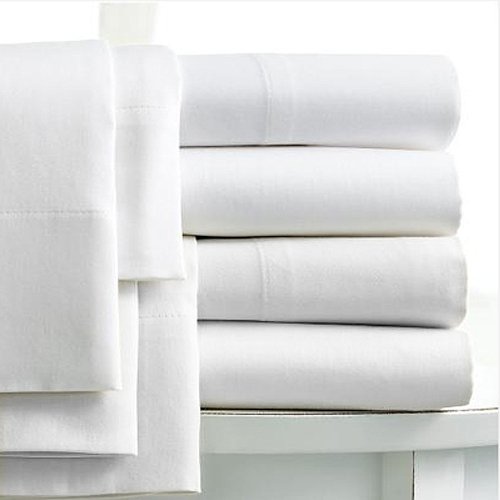 Linens Limited Sábana Bajera 100% algodón Egipcio, más Fondo, Trama 400 Hilos, Blanco, Super King
