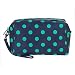 Imported Deep Blue Green Polka Dots Zipper Cosmetic Make-up Organizer Bag Hand Case Pouch RS.335.00