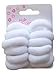Set of 12 Small White Hair Ponios Donuts Bobbles Bands