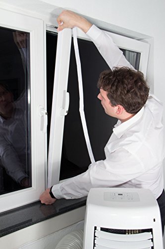Plus-2 Fensterabdichtung /-Lock /-Luftvorhang /-Schleuse für mobile Klimageräte, Entfeuchter oder Ablufttrockner an alle Fensteröffnungen an Dach und Wand – hot air stop PLUS-2 - 5