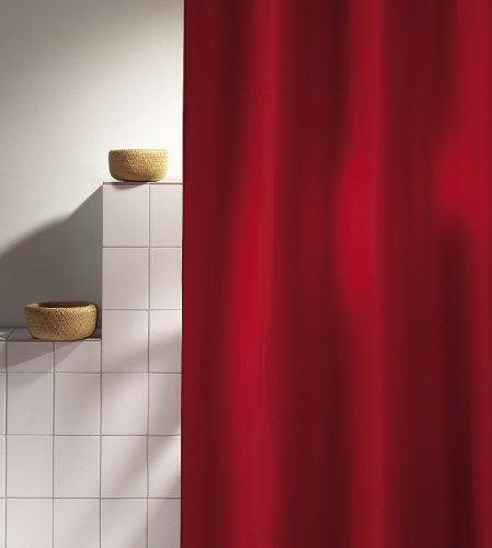 DUSCHVORHANG JET rot, 180cm breit x 200cm lang, Textil rot shower curtain ohne Ringe