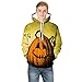 Produktbild R-Cors Herren Kapuzenpullover 3D Halloween Kürbis Digitales Drucken Hoody Sweater Sport Freizeit Outdoor Bekleidung