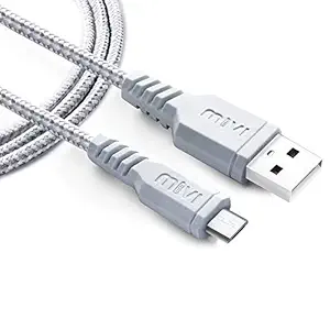 Micro USB 3.2 Feet Cable with Khali Tough Bullet Proof Material (Silver)