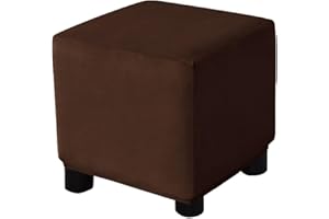 ELYSYSRL Cuadrado Funda Otomana Elástica Funda de Puff Taburete Cubo de 45CM/50CM/60CM/70CM/80CM/90CM Funda para Reposapiés Cubierta Otomana Taburete Sofá Protector ( Color : @8 , Size : Medium (33-45CM/13-18I